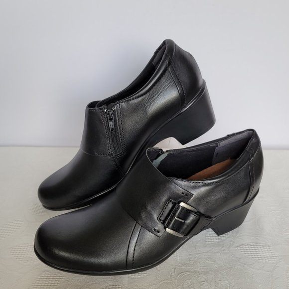 CLARKS Genette Vista Slip-On Leather Shoes- Black color- Women's Size 9.5M - Picture 3 of 14